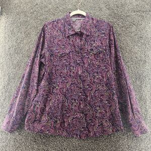 Cinch XL purple paisley long sleeve button up pearl snap cowboy shirt